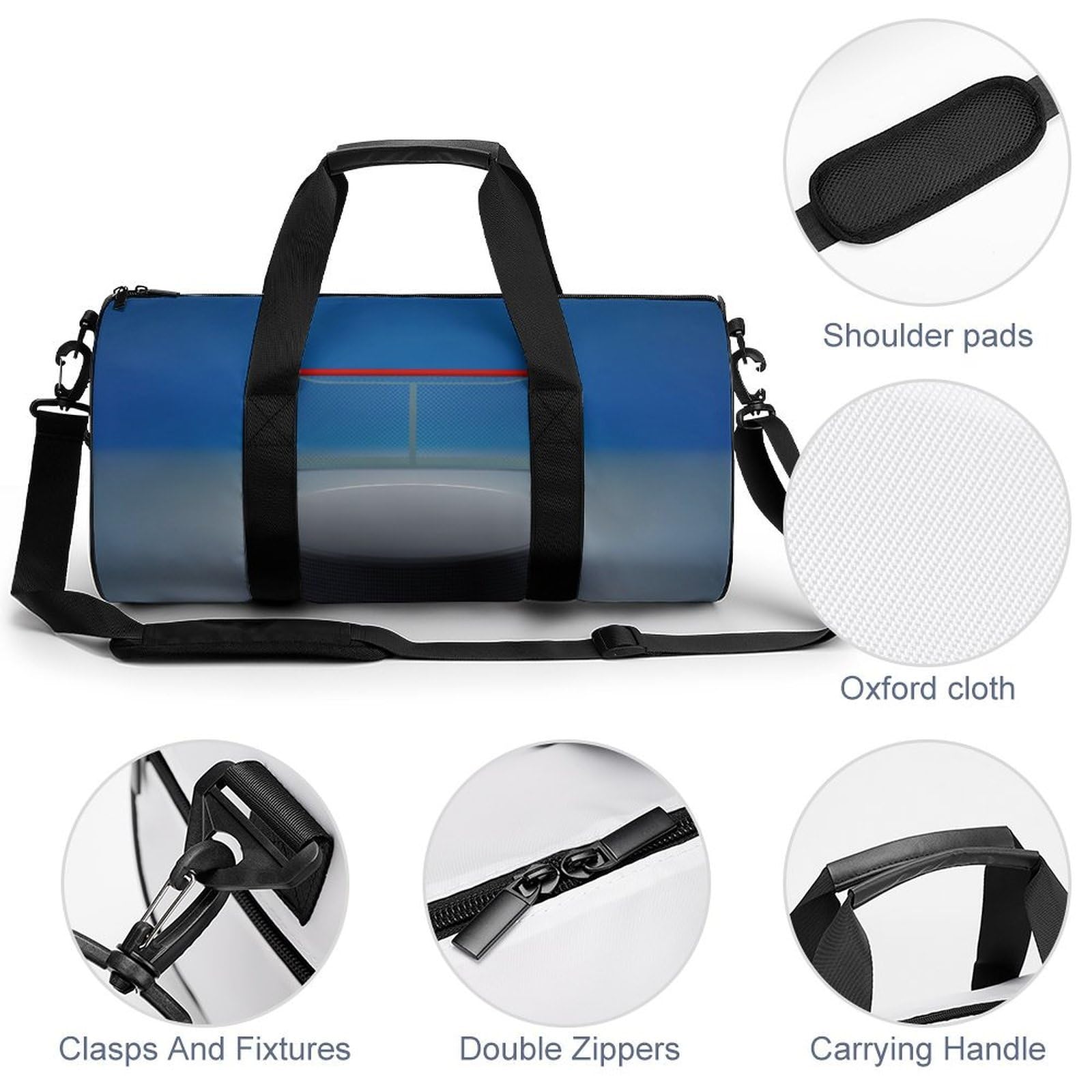 Hockey sur Glace Sac De Sport Gym Sac De Voyage Sac Week-End Duffel Bag pour Camping Randonnée Voyage 45x23x23cm