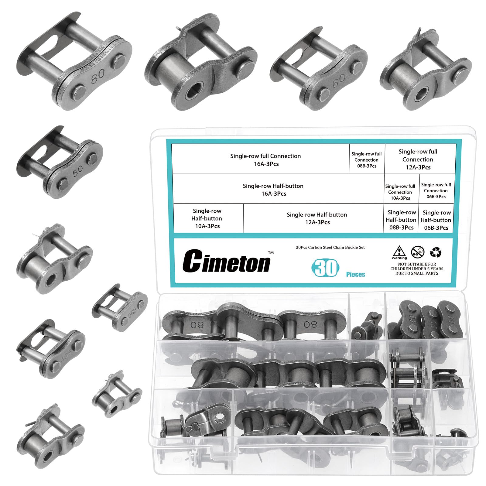 Maillon de connexion de chaîne en acier au carbone forgé de haute précision mécanique