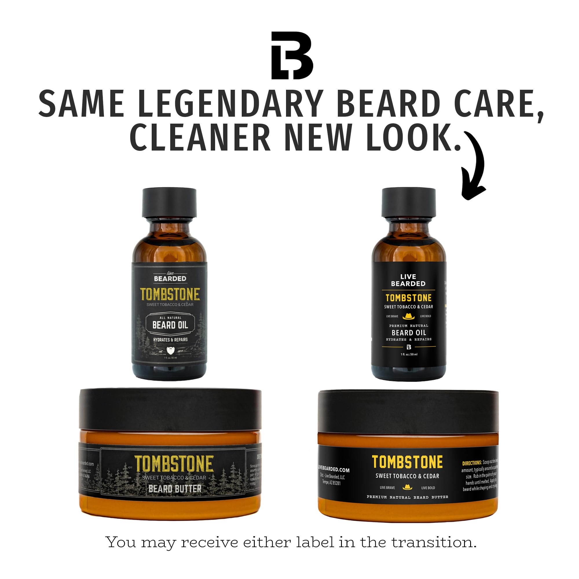 Live Bearded® Beard Oil & Butter Grooming Kit, Tombstone