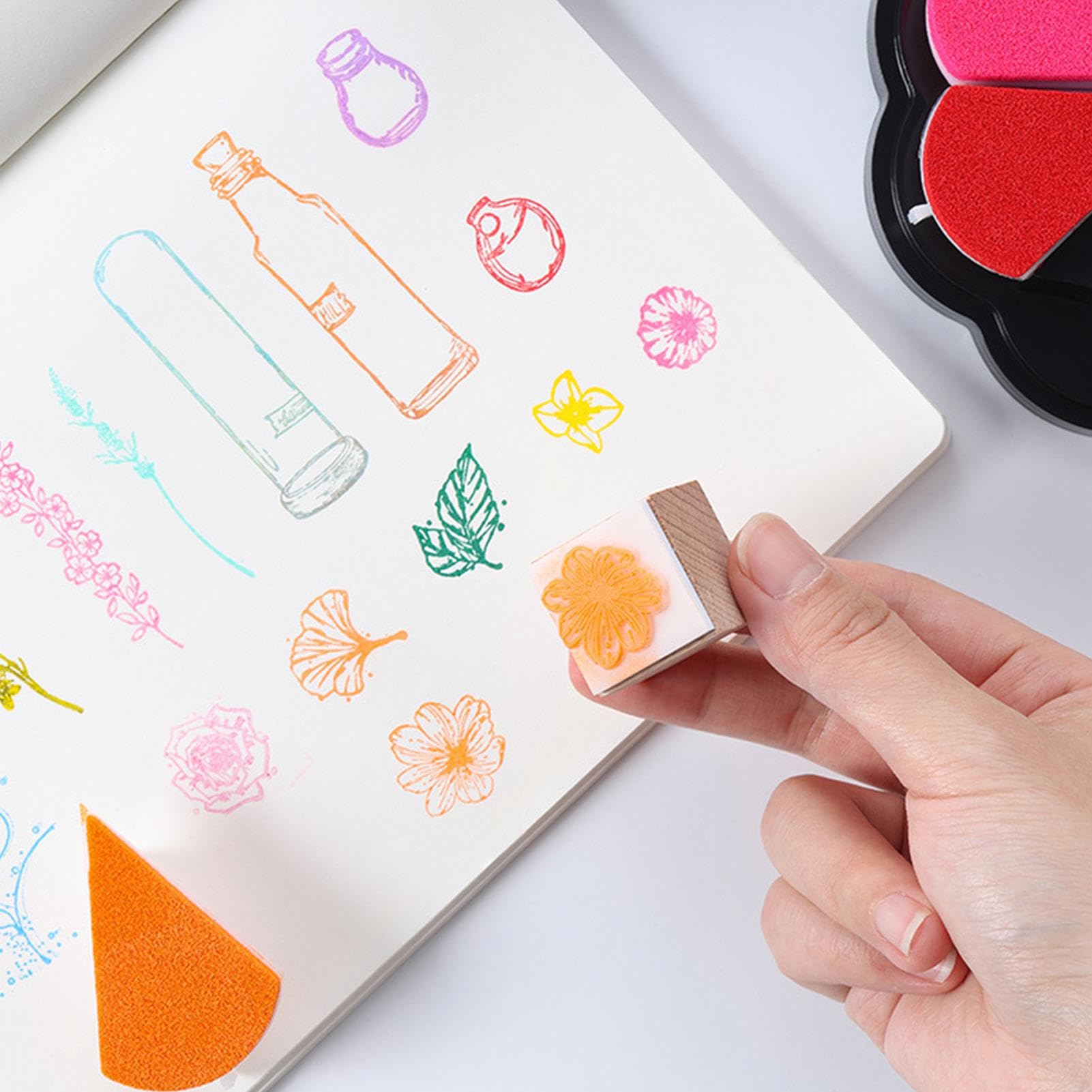 Tamponi Inchiostro Per Timbri Bambini - 12 Colori Lavabili E Non Tossici - Per Disegni E Lavoretti - Foto 9