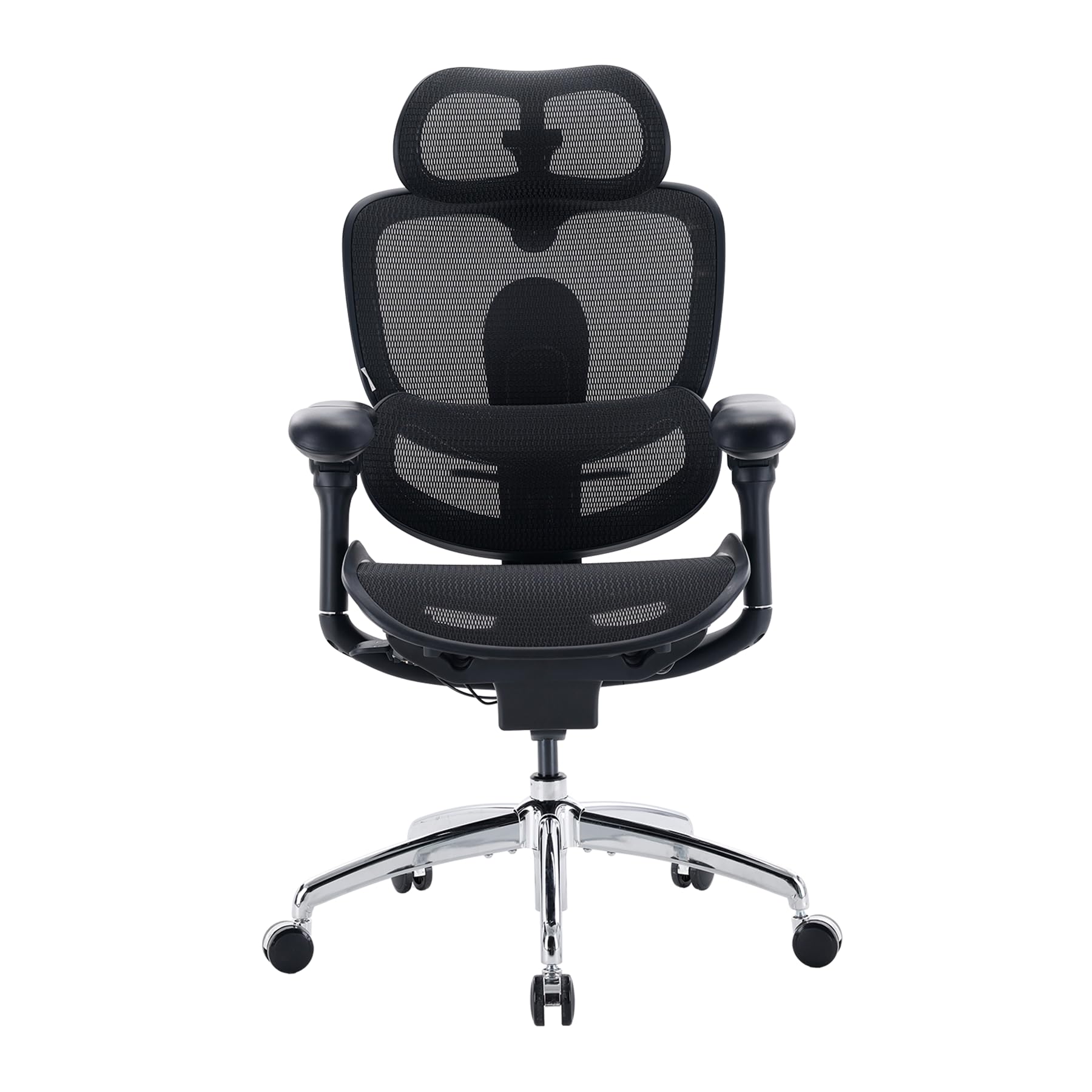 SIHOO Doro C300 V2 Ergonomischer Bürostuhl mit Netzbezug, Schreibtischstuhl mit 8D-Armlehnen & Drehbarer Lendenwirbelstütze, 3D-Kopfstütze, Sitztiefenverstellung, Neigung, für Homeoffice, Schwarz