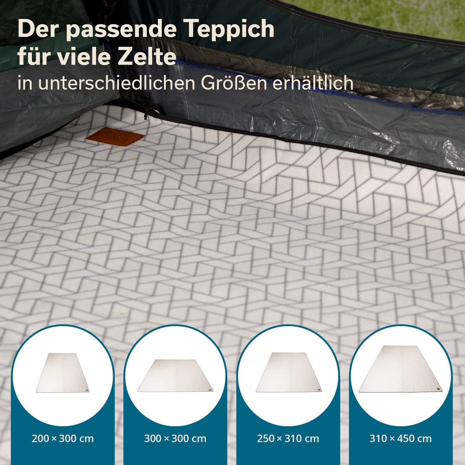 Skandika Zeltteppich Lindal 290 × 400 cm | Outdoor Teppich mit Softtouch-Fleece, wetterfest & wasserdicht, mit Aufbewahrungstasche | Picknickdecke, Campingteppich, Zeltunterlage, Camping Zubehör