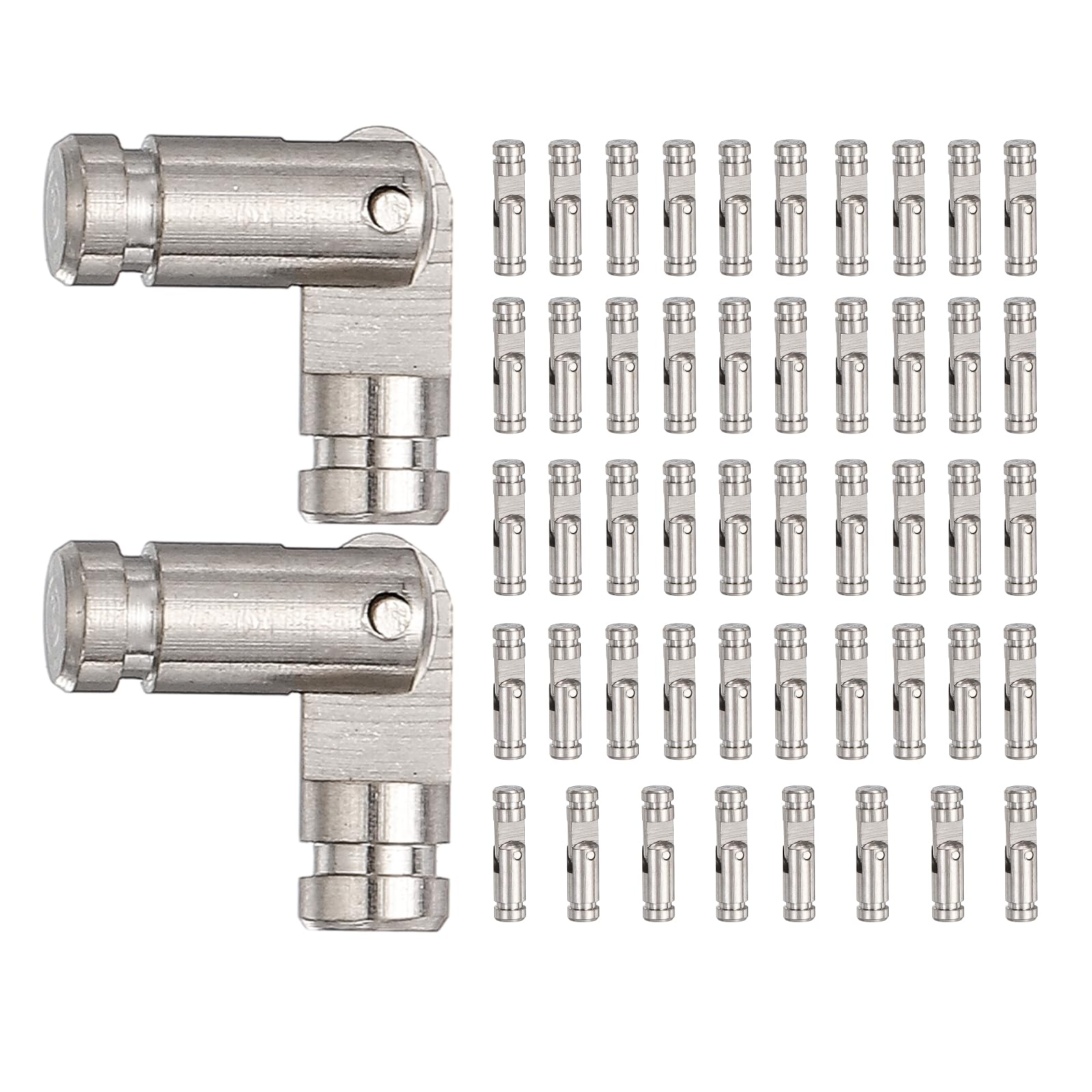 sourcing map 50 Pcs Barrel Hinges, 4 x 17 mm Jewelry Box Hinges Folding Concealed Brass Cylinder Hidden Barrel for Wooden Music Boxes Small Woodworking Projects Cabinet Doors, Silver