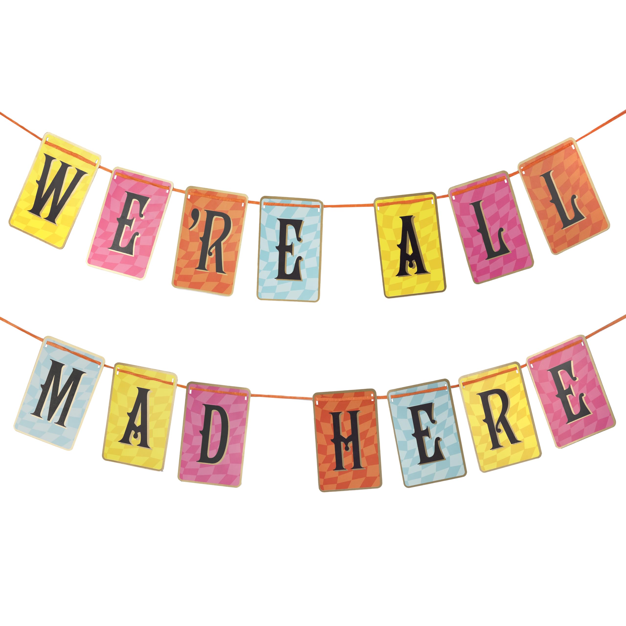 Talking Tables | 3m | Alice in Wonderland Party Decorations, Mad Hatter Double-Sided Garland for Birthday Party, Paper Bunting, Happy Birthday Banner Decoration