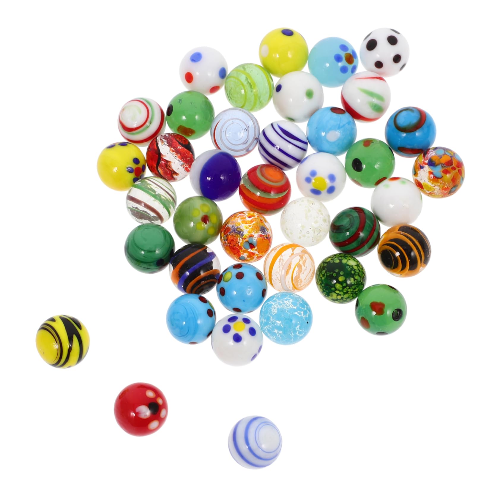 ERINGOGO 38pcs Unique Glass Marbles for Fish Tank Vase and Craft Decor Round Marbles Toys for Boys and Girls and Adults