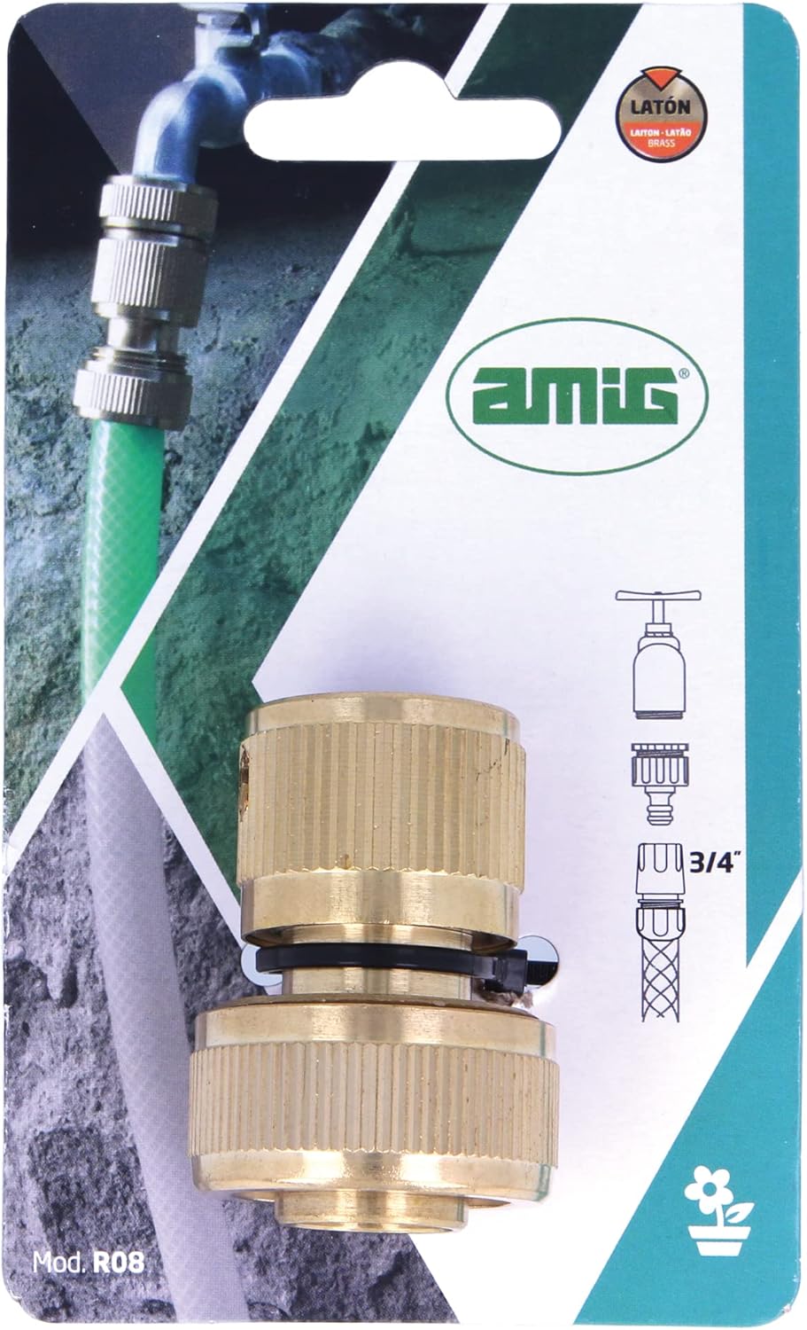 amig R08 Quick Splicing Hose, Gold, 3/4"