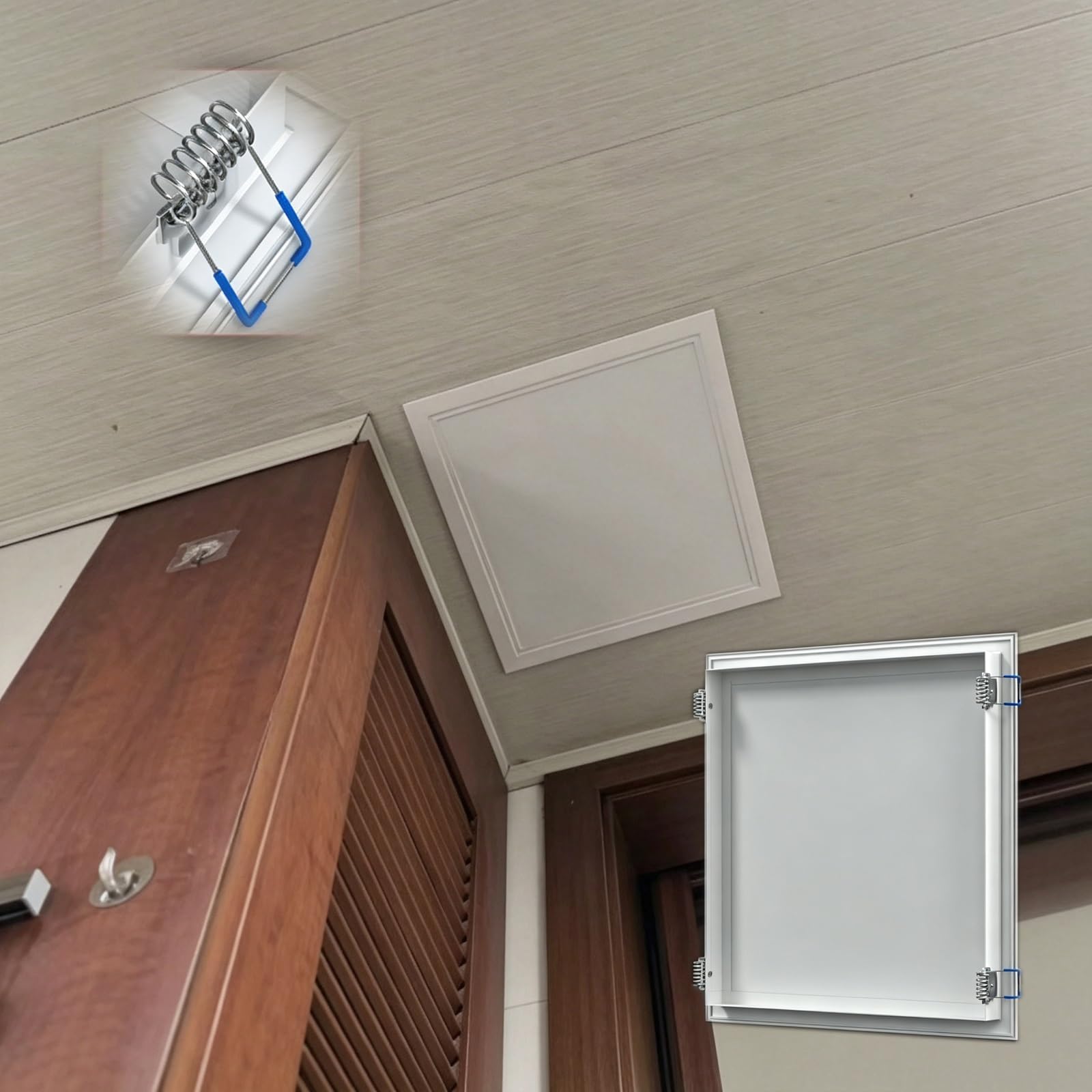 Niestandardowa aluminiowa klapa turystyczna z zatrzaskiem, bez wiercenia | Niewidoczne drzwi wejściowe sufit korytarz balkon łazienka, wpuszczana klapa serwisowa