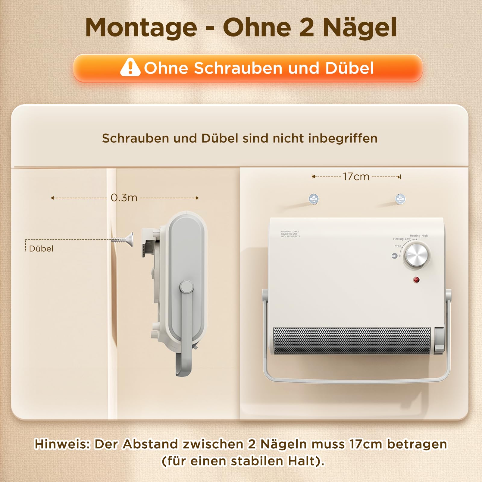 Chauffage Électrique de Salle de Bain 2000W, Radiateur Mural Silencieux avec Ventilateur Céramique, Sèche-Linge, Faible Consommation, 3 Modes de Chauffage, Adapté à la Salle de Bain (IPX2)