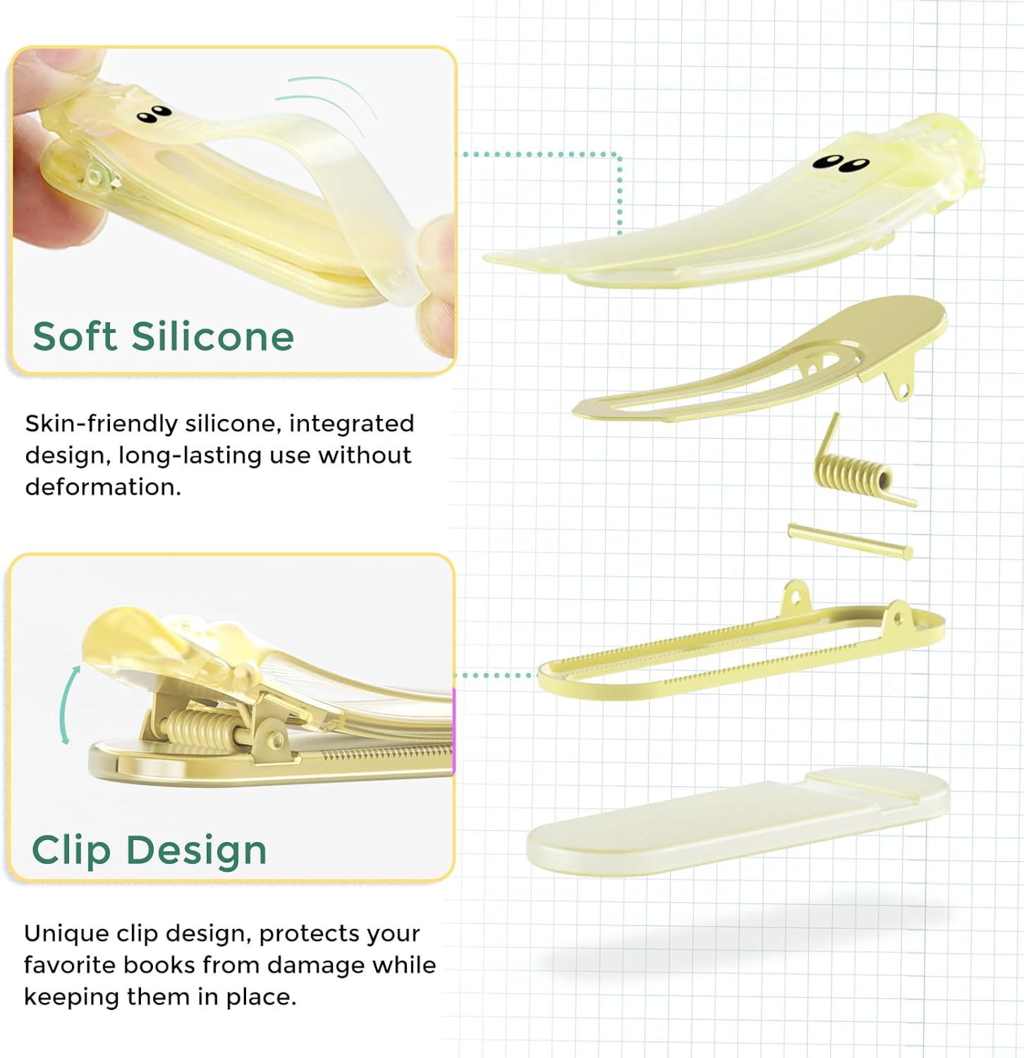3pcs Automatic Bookmark Silicone, Bookmarks for Women, Book Marks for Reading Women, Cute Unique Book Markers for Reading, Reading Accessories Gifts for Book Lovers - Image 5