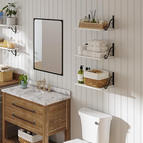 Miniatura 7 de Estantes largos de pared, estantes flotantes grandes de 31.5 pulgadas para decoración del hogar, juego de 2, estantes anchos para montar en la pared