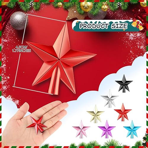 Miniatura 152 de Hanaive Decoración para árbol de Navidad, mini estrella pequeña para árbol de Navidad, adornos de estrella decorativa para el hogar, fiesta de Plata