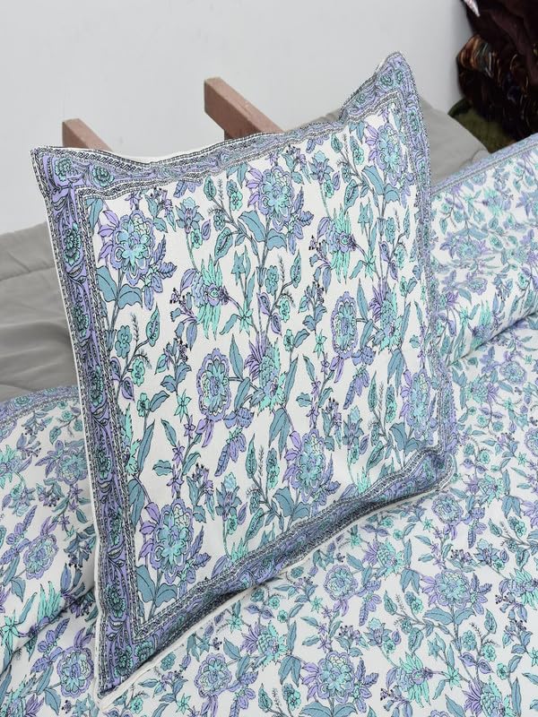Image of Jaipur Fabric Elegant Floral Cotton Bedsheet with 2 Pillow Covers Bed Sheet Set