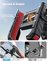 Vista 3 de JOYROOM Soporte de teléfono para motocicleta, soporte para manillar de bicicleta, soporte para teléfono celular, clip de teléfono para cochecito