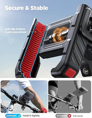 Miniatura 3 de JOYROOM Soporte de teléfono para motocicleta, soporte para manillar de bicicleta, soporte para teléfono celular, clip de teléfono para cochecito