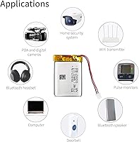 Vista 6 de EEMB Batería de polímero de litio 3.7V 320mAh 402535 Lipo Batería recargable con conector Molex de alambre para altavoz y dispositivo inalámbrico