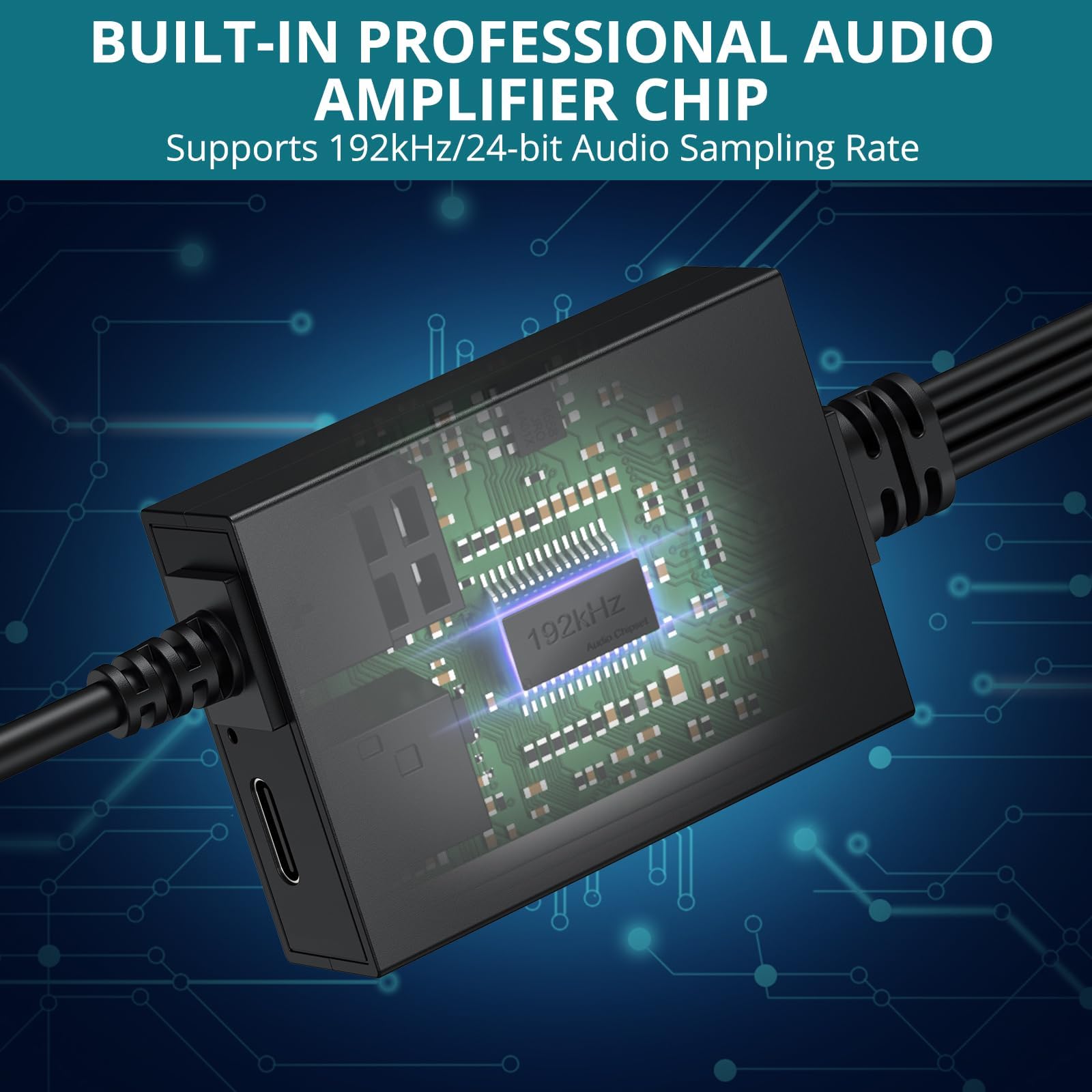 Convertitore Ottico a RCA 3.5mm DAC Audio Digitale 192kHz/24bit Chip Amplificazione per TV Blu-ray