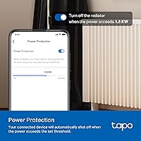 Vista 5 de TP-Link Tapo Enchufe inteligente Wi-Fi Mini, monitoreo de energía, compatible con Alexa y Google Home y Samsung SmartThings, temporizador, 15A/1800W