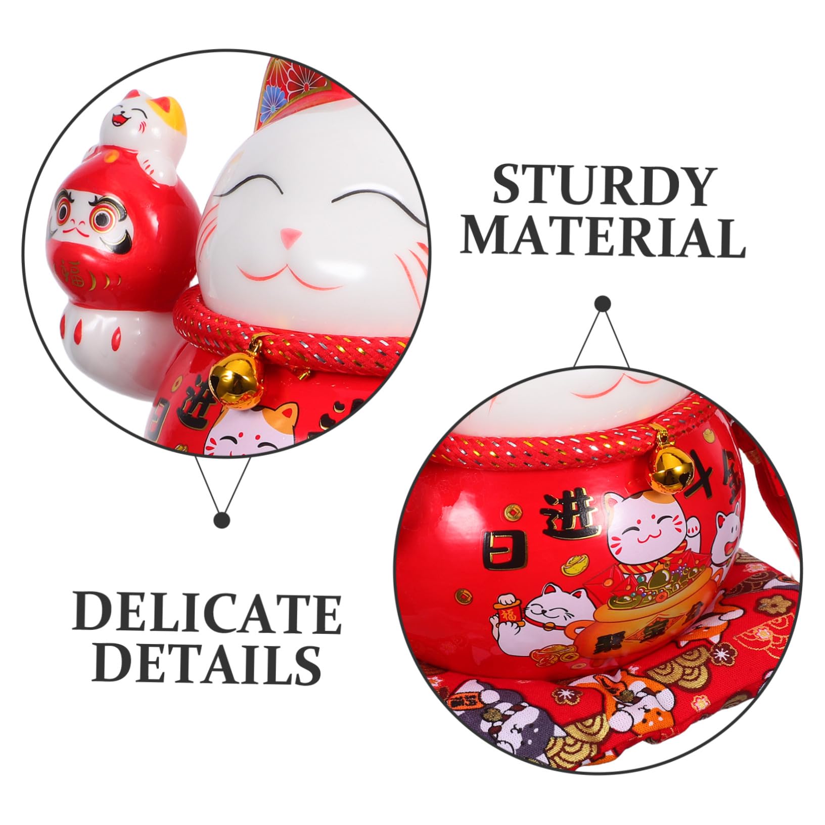 Skarbonka Ze Szczęśliwym Kotem Dekoracja Domu Ceramiczna Figurka Kota Z Machającym Ramieniem Ceramiczny Kot Kot Maneki Neko Skarbonka Ze Skarbonką Dla Chłopców Ceramiczna