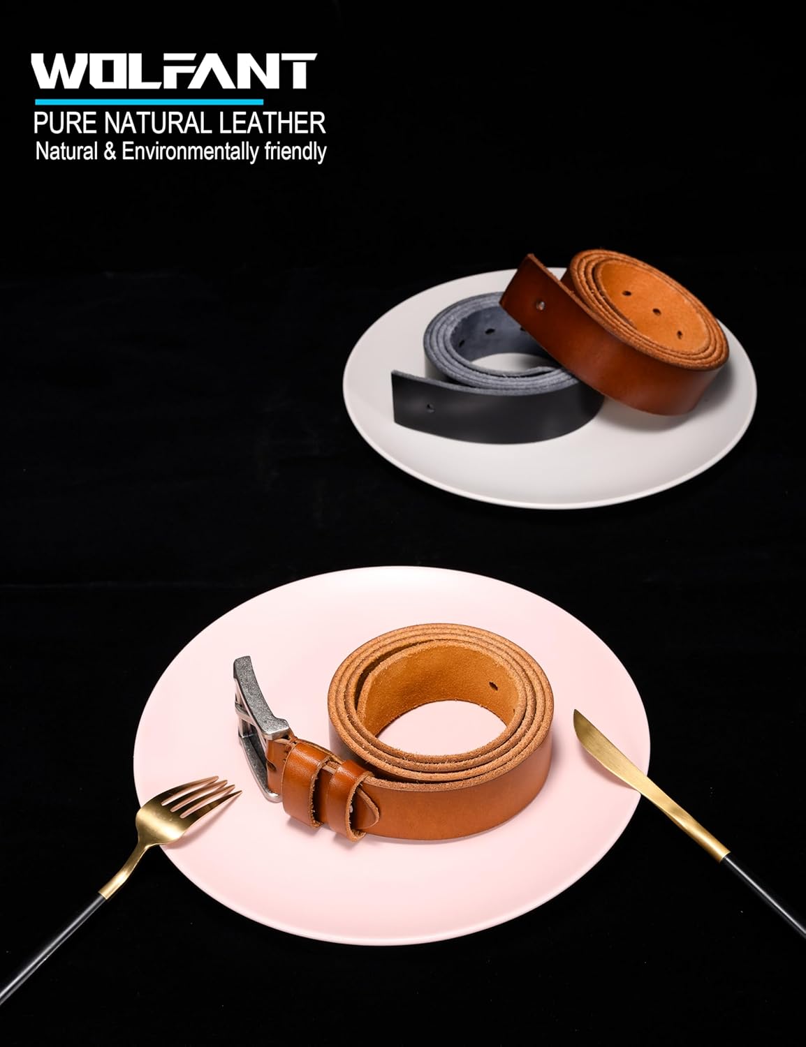 WOLFANT Full Grain Leather Casual Work Belts for Men,100% Italian Real Solid Leather - Image 5