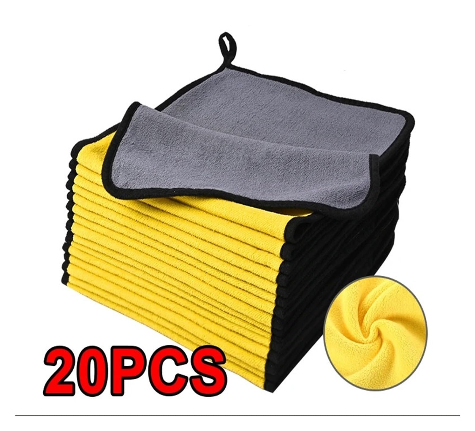 10-20PCS Ultra Fiber Car Wash Towel - Microfiber Coral Fleece Cleaning Cloth for Home and Care 30x60x20pcs — view 2