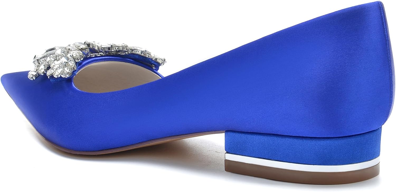 Minishion Womens Wedding Flats Bride Slip on Rhinestones Bows Evening Formal Pumps Shoes BR183