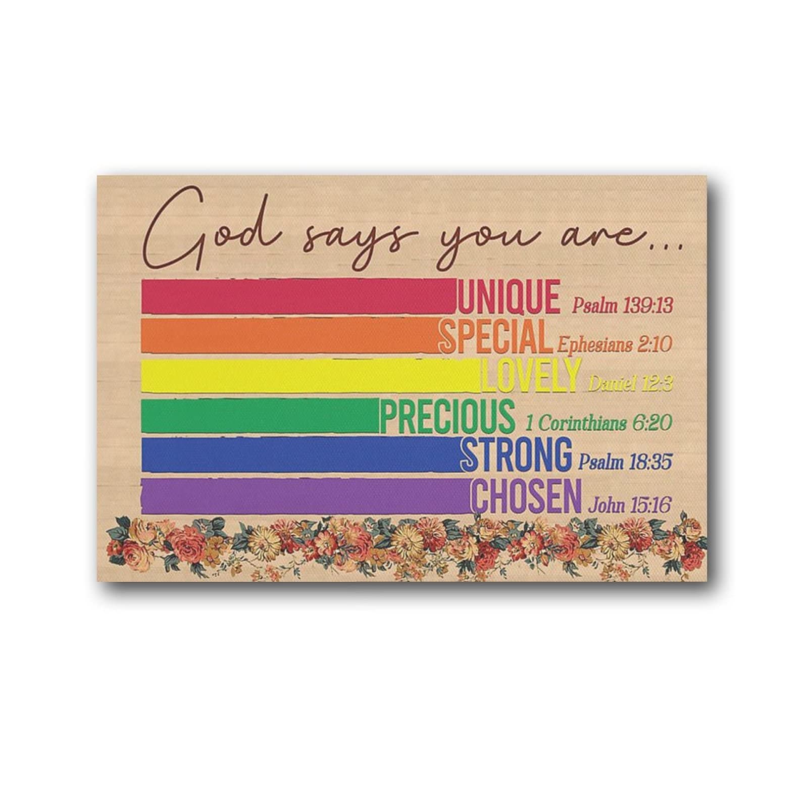 LGBT God Says You Are Rainbow Flag Pride Month Equality Disversity Poster Poster Cool Artworks Painting Wall Art Canvas Prints Hanging Picture Posters 24x36inch(60x90cm)