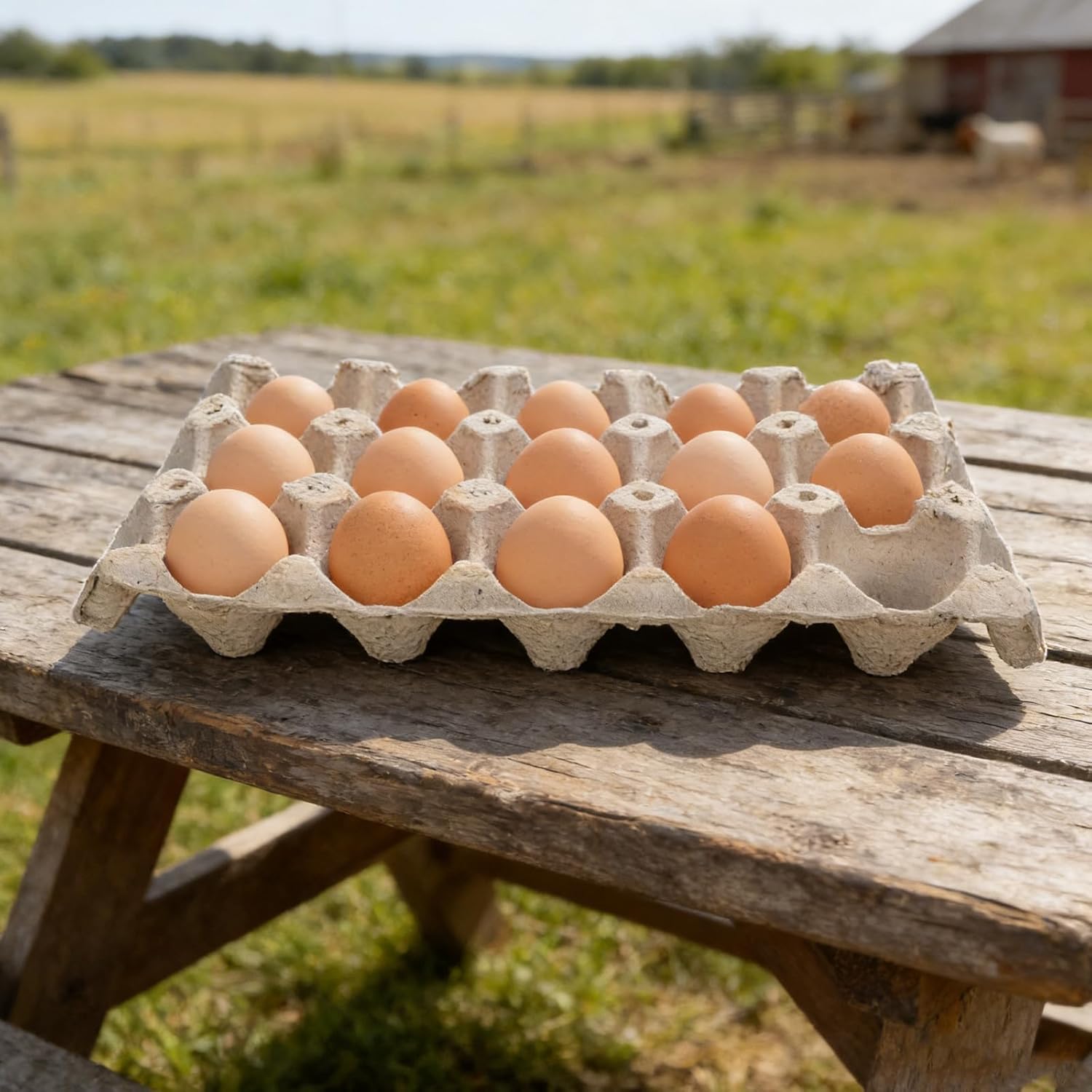 30pcs Paper Egg Cartons, Pulp Fiber Egg Cartons Crate 15 Count Storage Containers Holder for Chicken Farm Market Fridge Storing