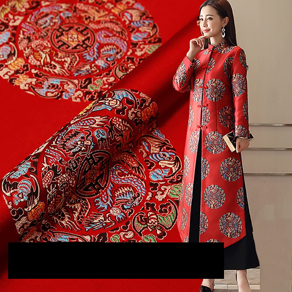 Brokatowa tkanina, Brokatowy materiał żakardowy do szycia sukienek Cheongsam i Kimono Materiał 75 cm x 50 cm(K)