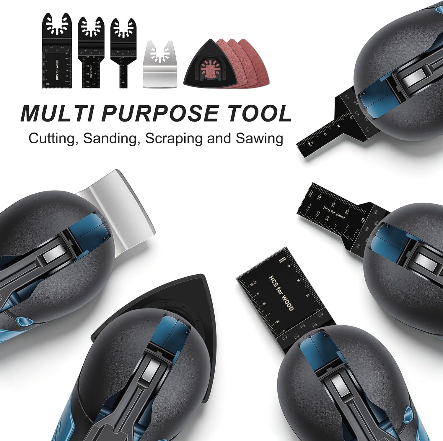 Cordless Oscillating Multi Tool for Makita 18V Battery (Tool Only) | Anti-Vibration, 5-Speed & Auto Mode, Brushless Motor, 37 PCS, Quick Installation, Auxiliary Handle, 4° Oscillating Tool