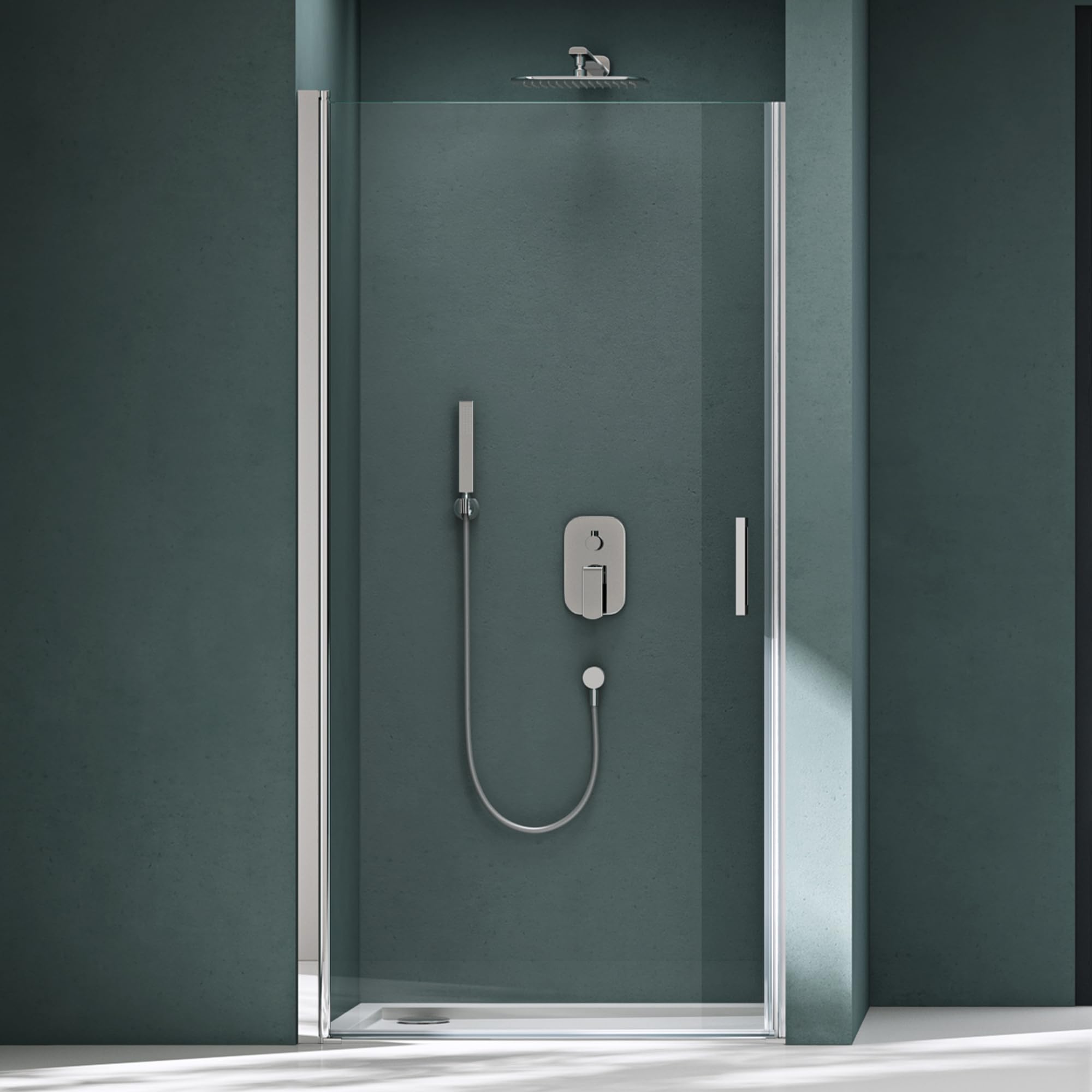 Mai & Mai Duschtür Drehtür Schwingtür 90x195cm Nischentür Dusche Klarglas