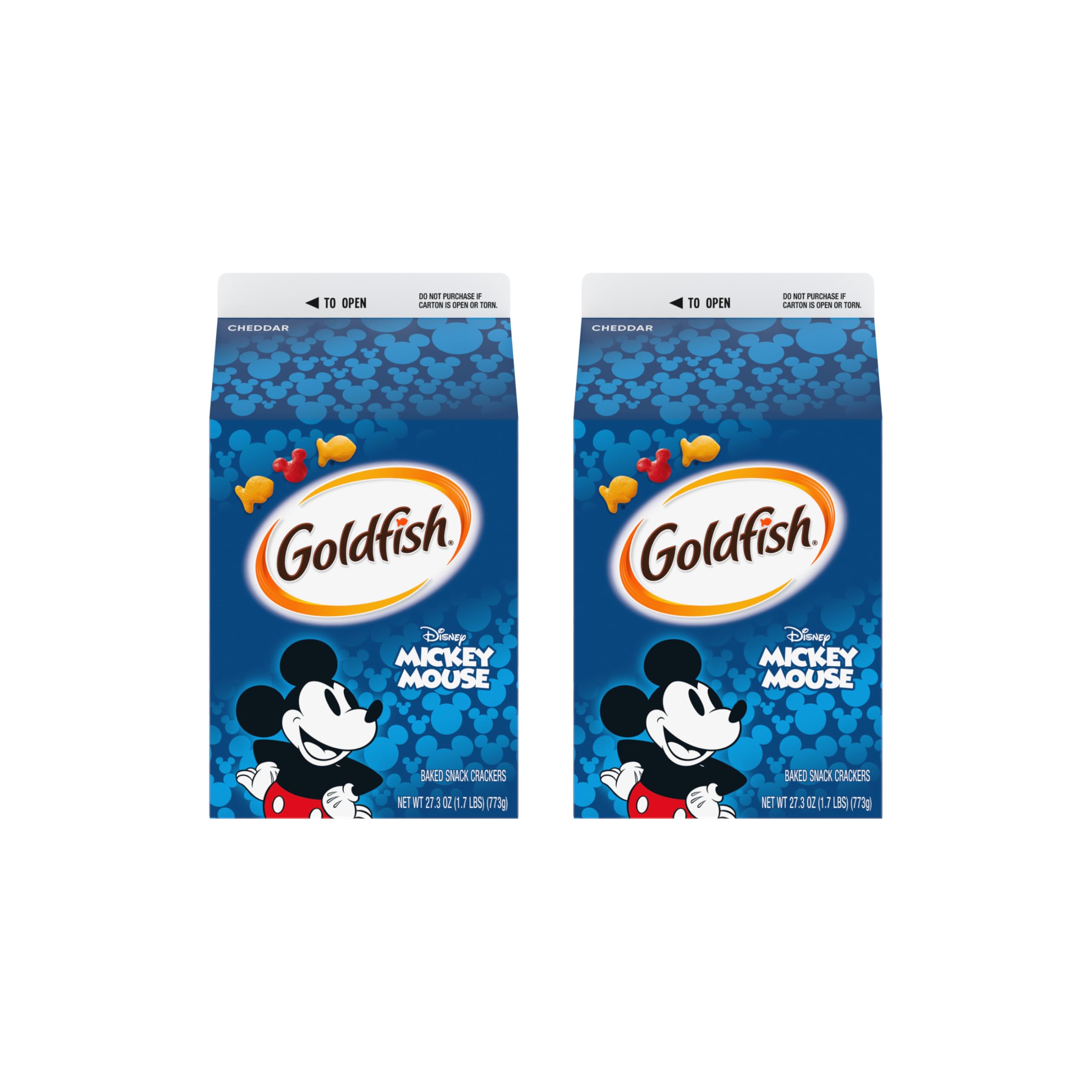Disney Mickey Mouse Cheddar Crackers, Snack Crackers, 27.3 oz carton (Pack of 2)
