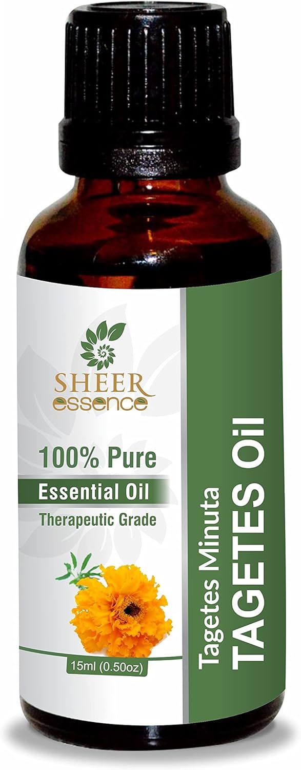 Tagetes Oil -(Tagetes Minuta)- Essential Oil 100% Pure Natural Undiluted Uncut Therapeutic Grade Oil 1.01 Fl.OZ