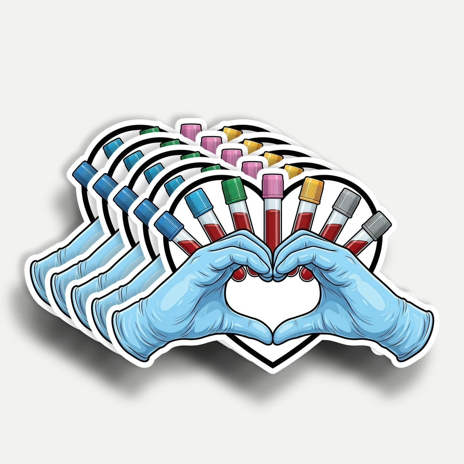 Photo 1 of (5Pcs) Lab Love Sticker 3 inch, Laboratory Worker Medical Laboratory Technician Decal Waterproof Vinyl Decal for Laptop, Water Bottles, Car, Phone