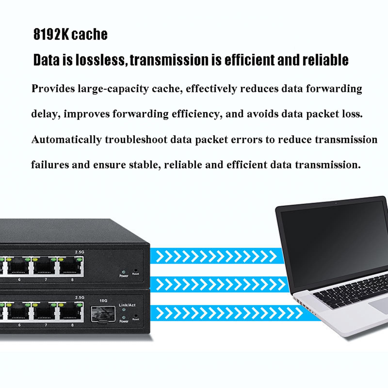 Switch gestito in rete a 8 porte 2.5G Switch Ethernet con porta Poe Splitter Internet hub ottico plug-and-play 10G,B