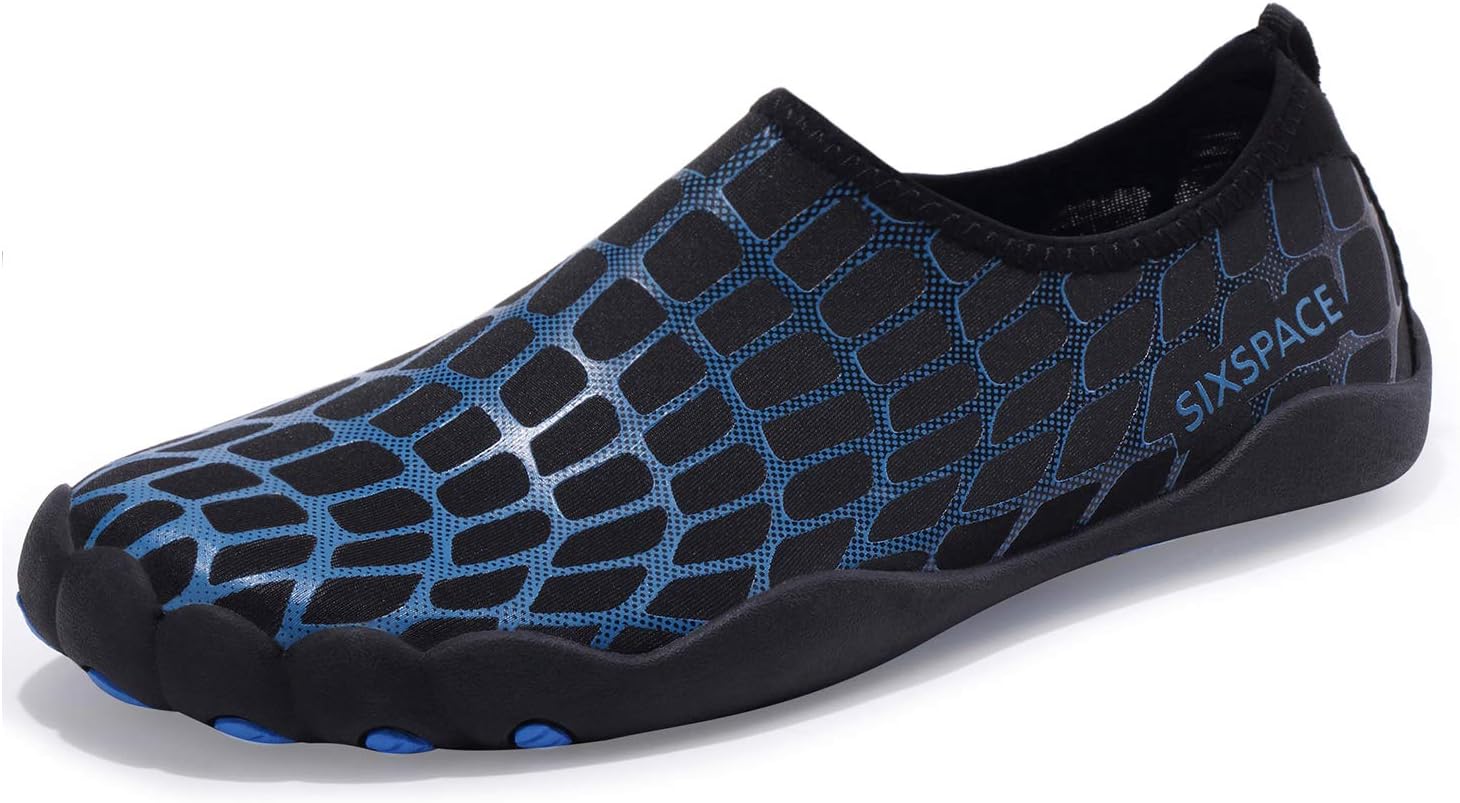 Sixspace Barefoot Water Shoes Men Women Lightweight Ladies Aqua Aerobics Shoes for Swim Running Surfing Driving Diving Kayaking Beach Yoga, Black-05, 6.5 UK
