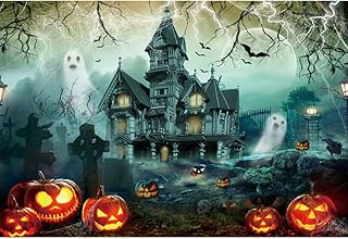 Qinunipoto 背景布 ハロウィン Halloween 不気味なお城 ハロウィーン 3x2m ハロウィンパーティーの飾り コスプレの背景 ハロウィン祝い記念写真 ポリエステル製 写真撮影 backdrop background 撮影背景 撮影シート 記念写真 背景紙 写真スタジオ