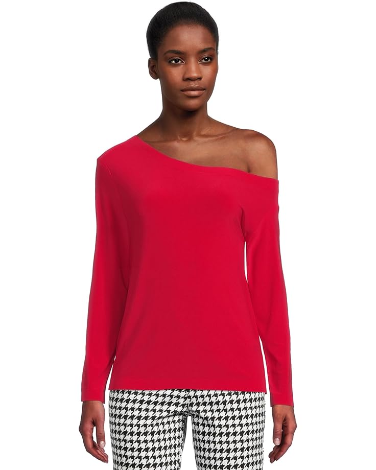 Norma Kamali Long Sleeve Drop Shoulder Top - Main View