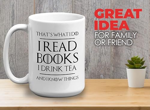 Miniatura 2 de Book Lover - Taza de café de 15 onzas, color blanco, para leer libros, beber té, lector de lectura, amante del té, sé cosas adicto a los libros,