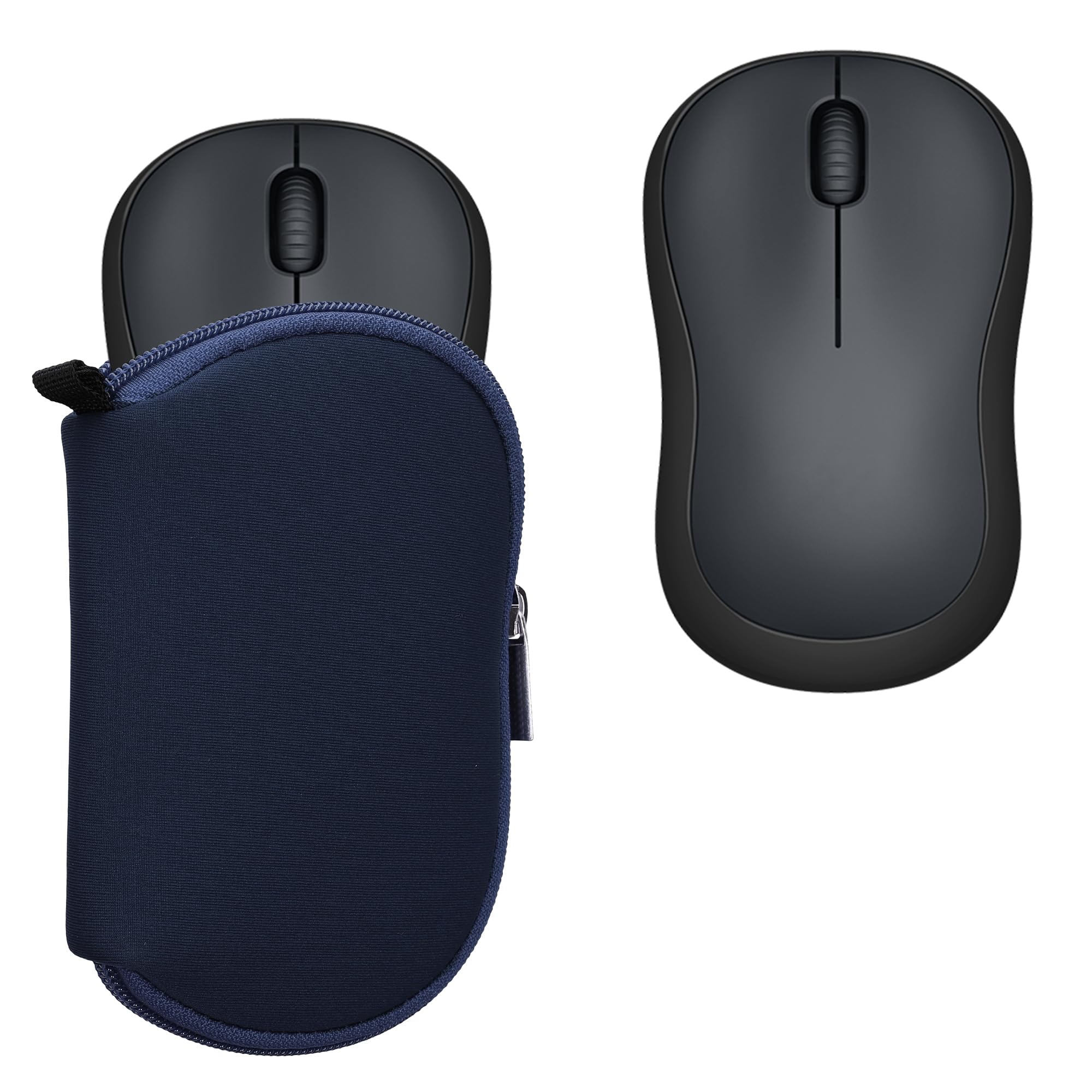Astuccio Kwmobile Per Mouse Wireless Logitech M220 Silent, M235, M185 – In Velluto A Coste E Neoprene Con Cerniera