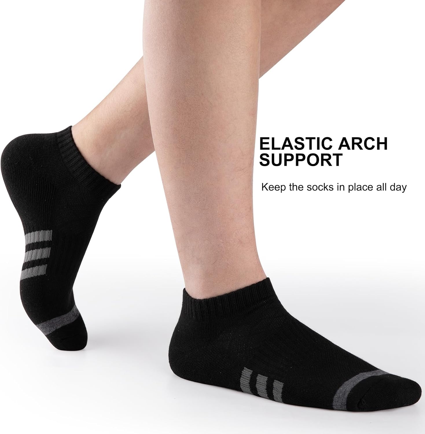 Heatuff 12 Pairs Men's Cushion Ankle Socks Athletic Running Low Cut Breathable Comfort Casual Socks - Image 4