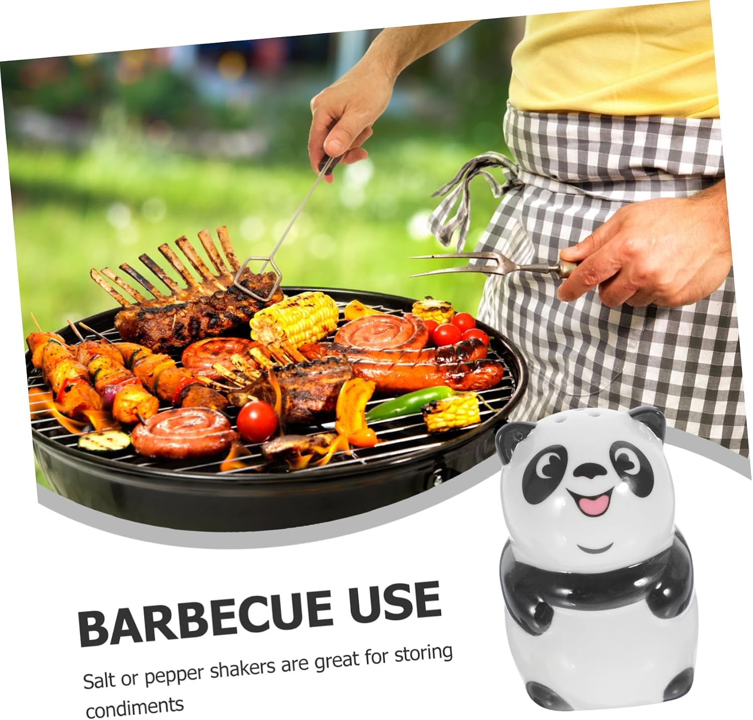 Ceramic Panda Pepper Dispenser Jar for Salt Spice Xmas