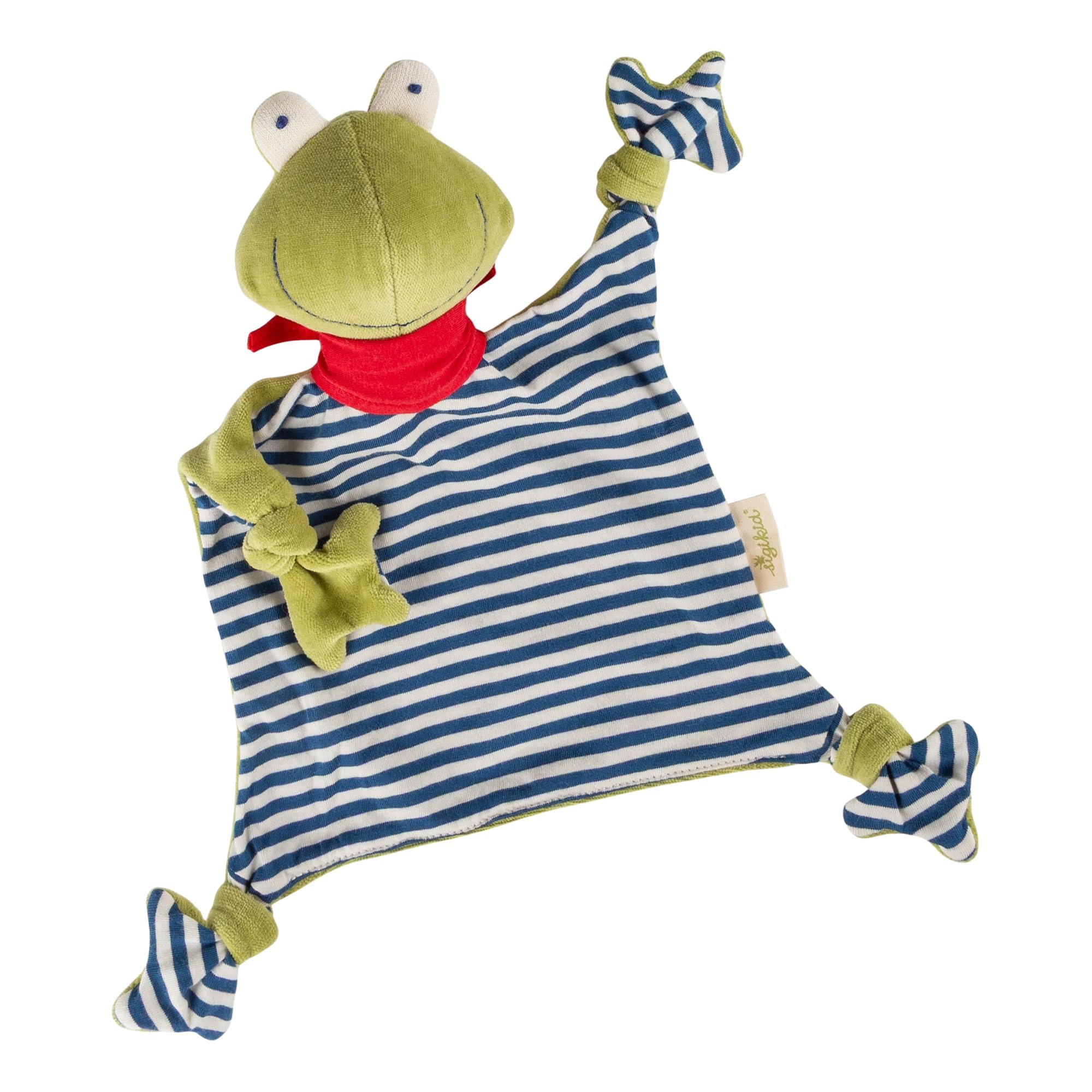 SIGIKID Schnuffeltuch Frosch aus Biobaumwolle - Baby Schmusetuch - Spielzeug Stofftier Kuscheltier – Stofftuch für Neugeborene - Plüschtier zum Trösten für Babys und Kleinkinder – Made in Europe – 0+
