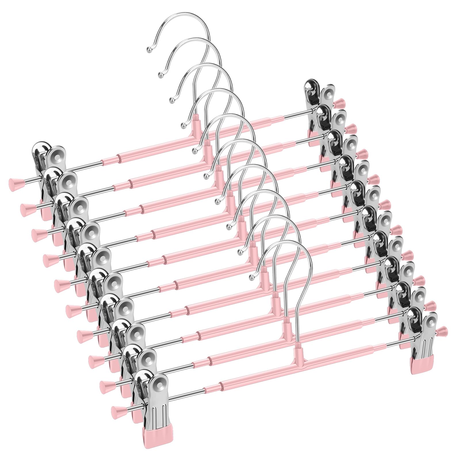 Trouser Hangers 20 stuks kleerhangers, metalen broekhangers van 30 cm, ruimtebesparende broekhangers, kleerhangers met antislipbeugels, rokhangers voor broeken, korte broeken, rok, sokken, zwart