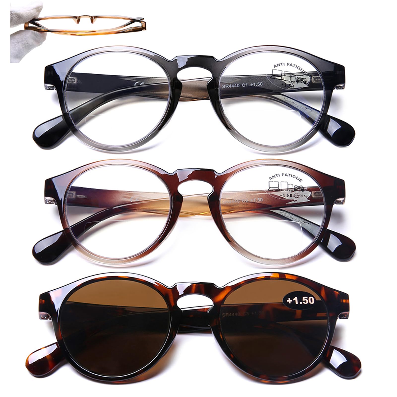 Bifocal Reading Glasses Computer Blue light Block Clear Top Sun Readers