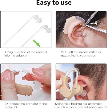 15 Pack Hearing Aid Accessories Tubes and Domes,10 Pack Silicone Hearing Aid Domes Ear Tips Replacement,4 Pack Hearing Aid Tubes with 1 Pack Cleaning Brush Tool for Most Earphones,12mm&14mm