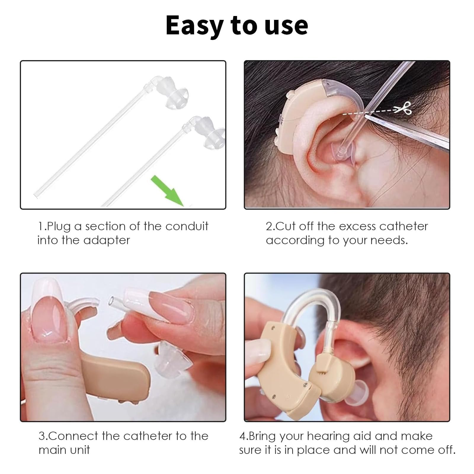 Wjelet 15 Pack Hearing Aid Accessories Tubes and Domes,10 Pack Silicone Hearing Aid Domes Ear Tips Replacement,4 Pack Hearing Aid Tubes with 1 Pack Cleaning Brush Tool for Most Earphones,12mm&14mm - Image 4