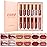KIMIEYE 12Pcs Liquid Lipstick Makeup Set, Shades with 4Pcs Metallic Color Lipstick, 4Pcs Hydrating Lip Oil and 4Pcs Longwear Waterproof Matte Lipstick Gift Kit for Women (SET C)