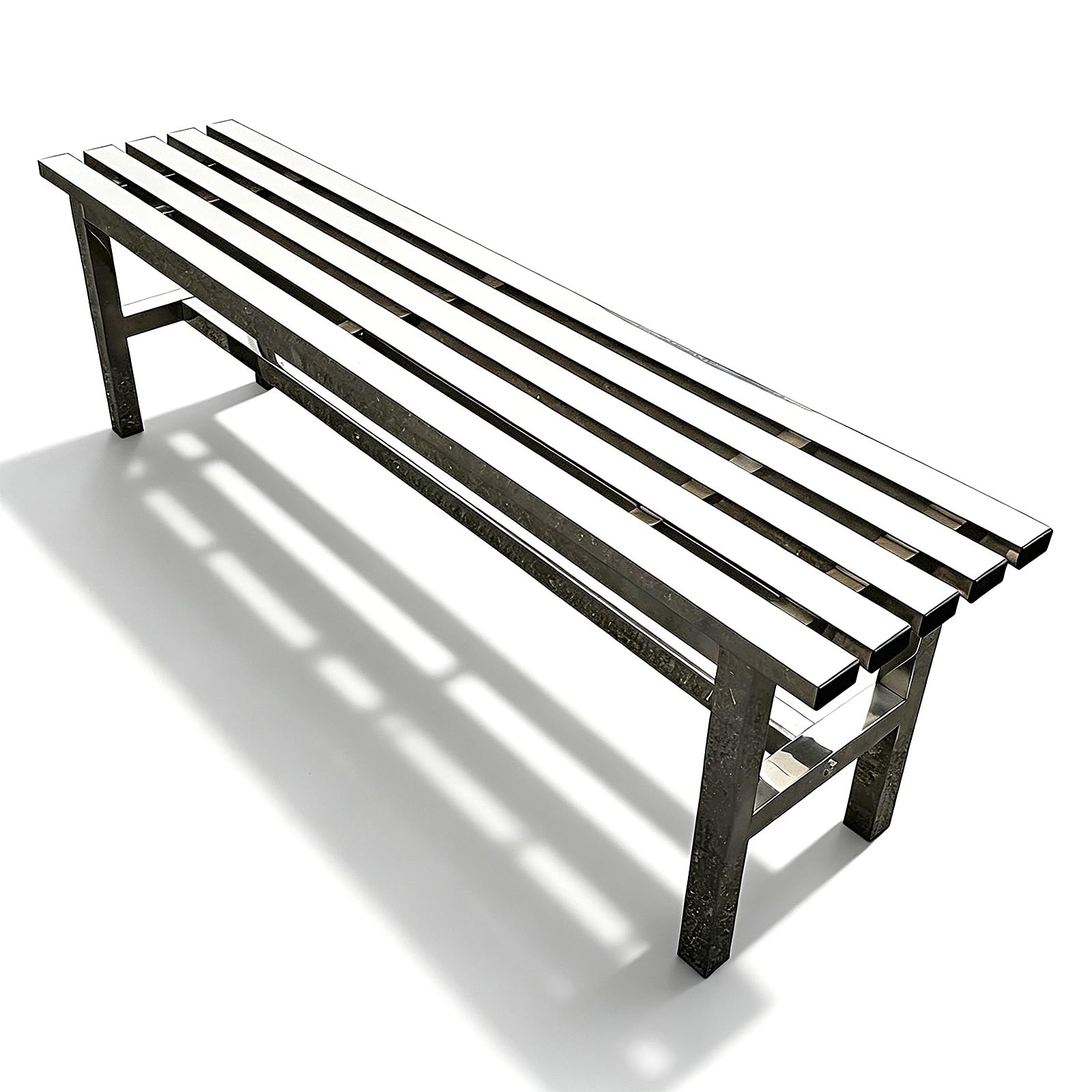 Banco Jardin Exterior Resistentes a la Intemperie Banco Terraza Acero Inoxidable 201/304 Capacidad de Carga: 300 Kg Mobiliario de Jardín para Porche Patio Balcón(304 Stainless Steel,120x35x45cm)