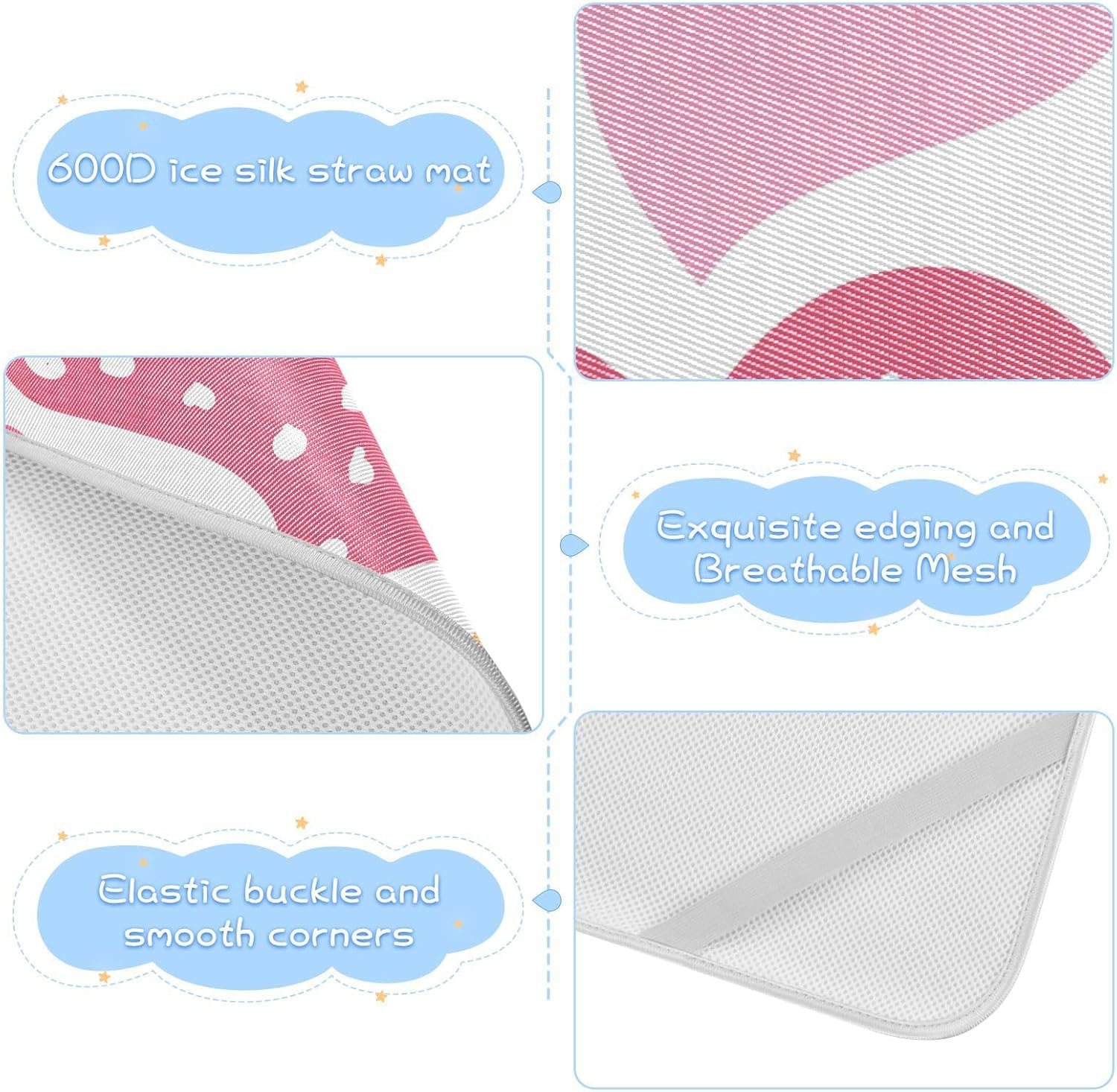 Valentine's Day Hearts Peach Red Cooling Baby Mattress Protector 28" x 52" Ultra Soft Mattress Protector pad for Baby&Toddler