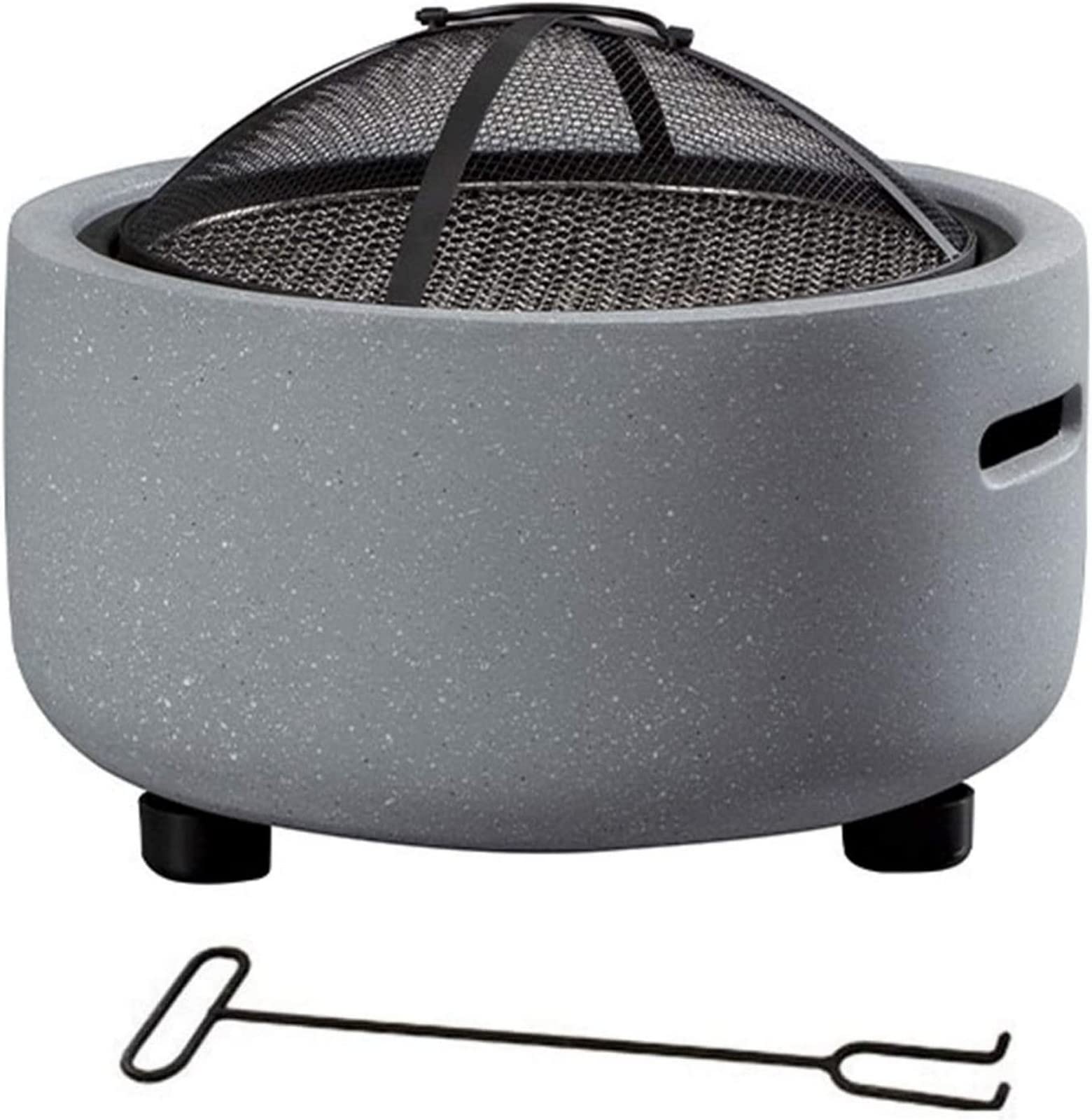 LIJCC Garden Fire Pit Brazier for Garden and Patio, Barbecue Camping Bowl Barbecue with Barbecue Rack, Mesh Cover, Grate with Mesh Cover 45 * 35cm Grill Barbecue Rack